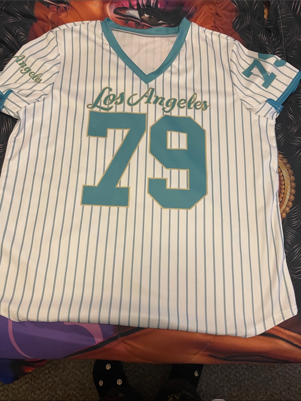 Los Angeles 79 Teal Pinstripe Jersey